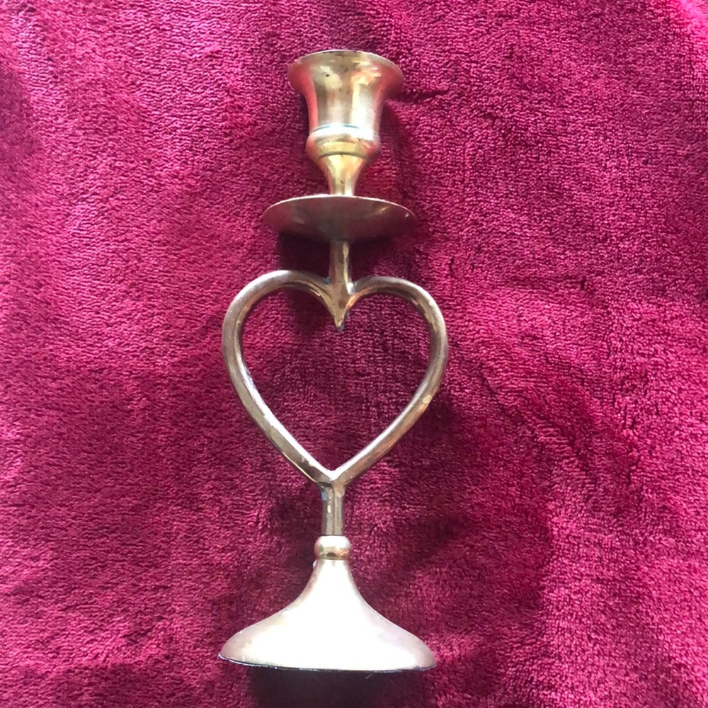 Elegant Heart-Shaped Silver Candle Holder